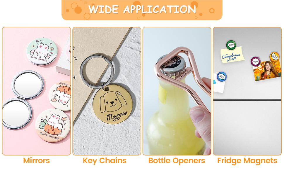 【GARVEE】Button Maker Machine 3rd Gen with 58mm size, ergonomic arc handle, 3-in-1 punch press kit including 300pcs button parts, circle cutter, magic book, and DIY pin badge press for creative projects