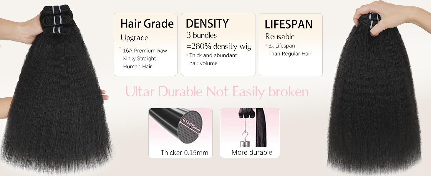 Lemoda Raw Kinky Straight Human Hair Bundles 100% Unprocessed Brazilian Human Hair Full and Thick 3 Bundles 16A Double Weft Yaki Straight Bundles Human Hair Natural Color Lemoda Raw Kinky Straight Human Hair Bundles 100% Unprocessed Brazilian Human Hair Full and Thick 3 Bundles 16A Double Weft Yaki Straight Bundles Human Hair Natural Color