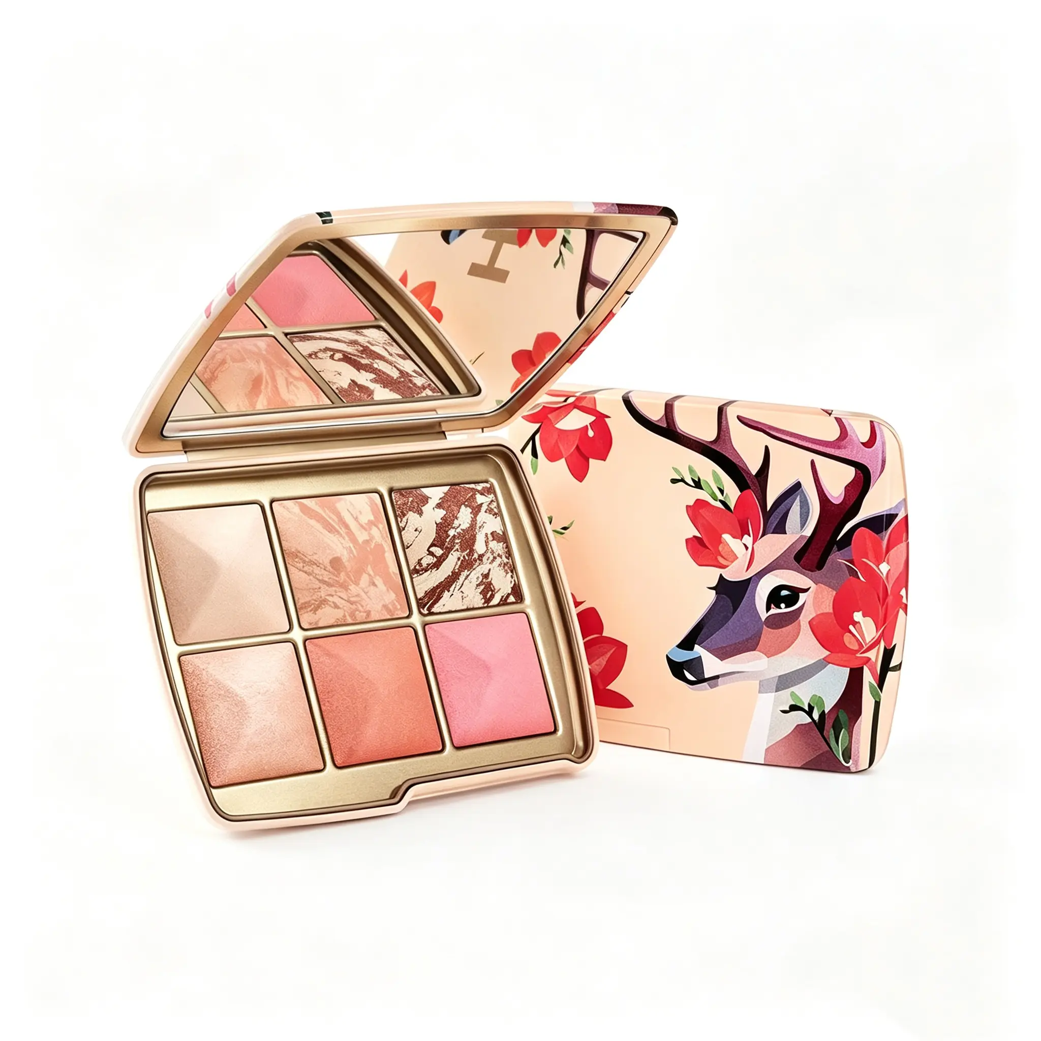 6-Shade Blendable Pigment Multi Eyeshadow Palette - 2-in-1 Eye & Cheek Makeup for Daily, Party Looks