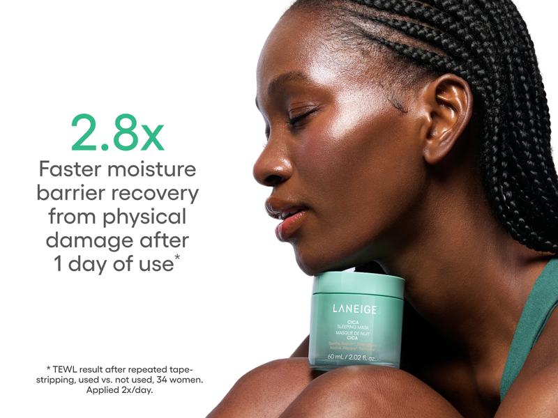 LANEIGE Cica Sleeping Mask, Barrier-Boosting Overnight Mask, Korean Skincare, Infused with Fermented Forest Yeast Extract, Soothing