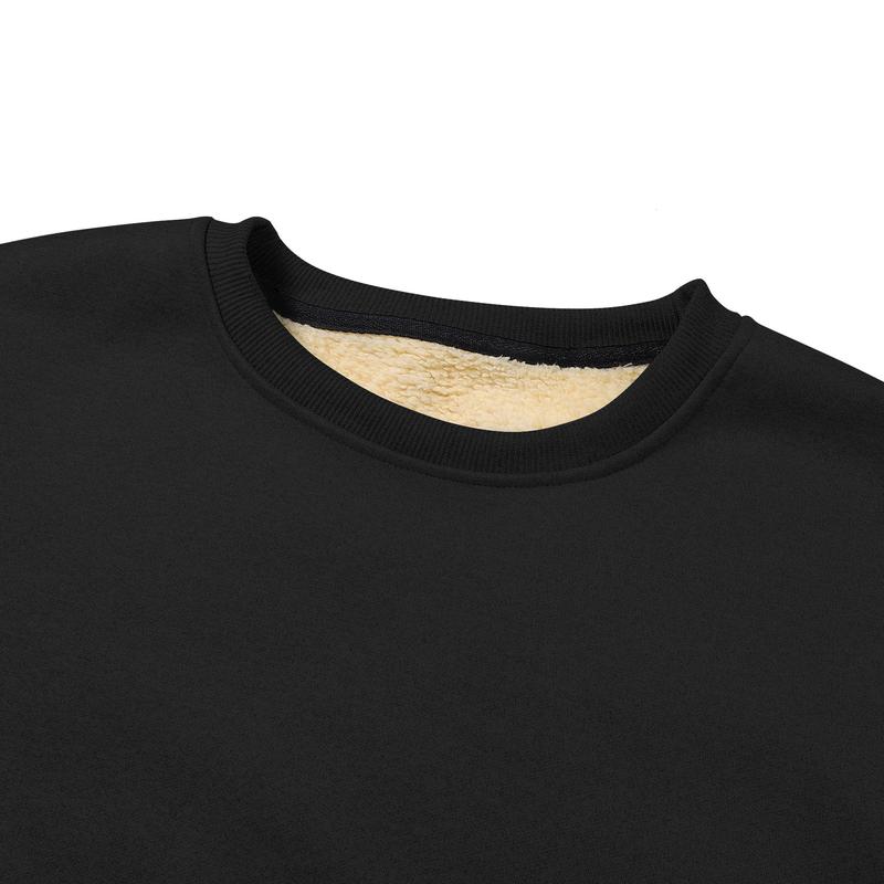 Men's thermal warm sweater, loose long sleeves, ribbedcuffs and hem, thick winter casual wear for warmth versatileautumn