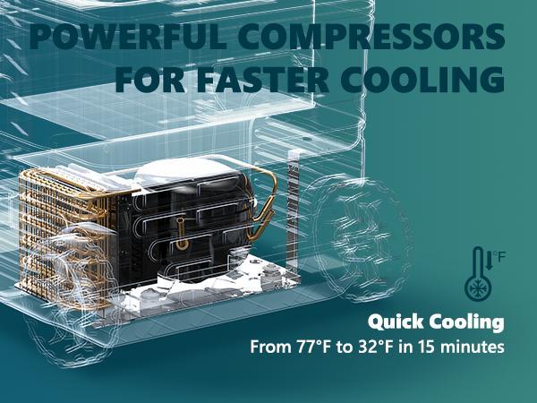 EUHOMY【2025】 12 Volt Refrigerator, 37/53Quart(35L/50L) Car Fridge Freezer 12V/24V DC 110-240V AC,Truck, Boat. 12V Portable Refrigerator -4℉~68℉, Large Zone Electric Cooler with Wheels & 2 Baskets for RV, Travel,