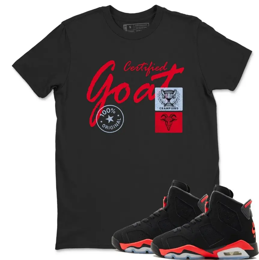 Shirt to Match AJ 6 Reverse Infrared Snearker, 6 Reverse Infrared Shirt, Casual Everyday Wear,  100% Cotton, Fashion Clothes, Unisex Shirt Gift
