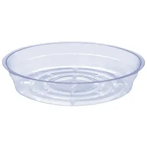 Curtis Wagner Plastics Vinyl Plant Saucer — Air-Flow Bottom Design, Clear — 7"