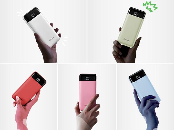 Charmast 10000mAh Portable Charger with Built-in Cables, Slim Power Bank with 6 Outputs & 3 Inputs, 6A Fast Charging Travel Battery Pack for Phones and Tablets