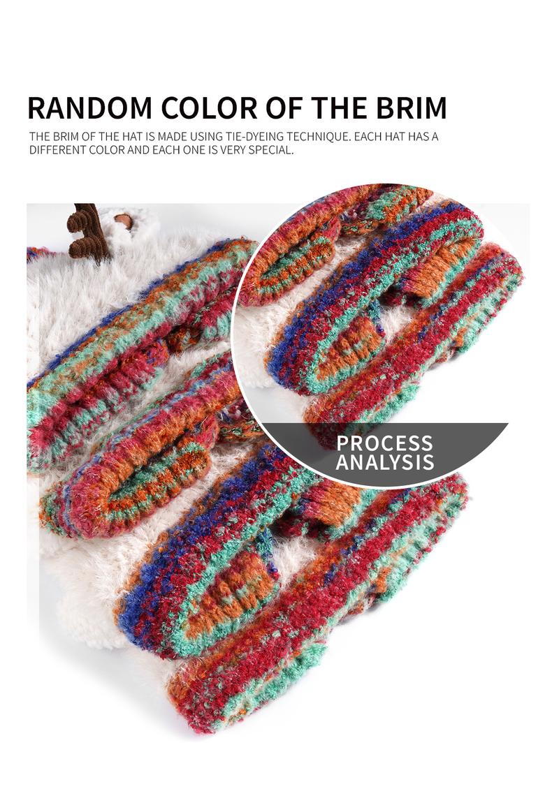Original design Festive Christmas Antler Hat (It can be used，A hat has multiple uses.)Knitted Ear Protection Windproof Warm Hat Suitable for the family It can be worn by adults , without limiting the circumference of the head，for Thanksgiving & Christmas。