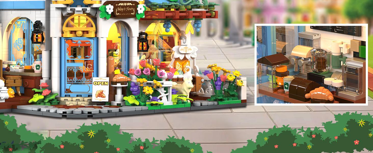 Flower Café House Building Set with LED, 1520 PCS Botanical Coffee Architecture with Openable Design, Floral Bakery Construction Model for Home Decor, Gift for Adults Women Teens Girl Boy 12+ Flower Café House Building Set with LED, 1520 PCS Botanical Coffee Architecture with Openable Design, Floral Bakery Construction Model for Home Decor, Gift for Adults Women Teens Girl Boy 12+