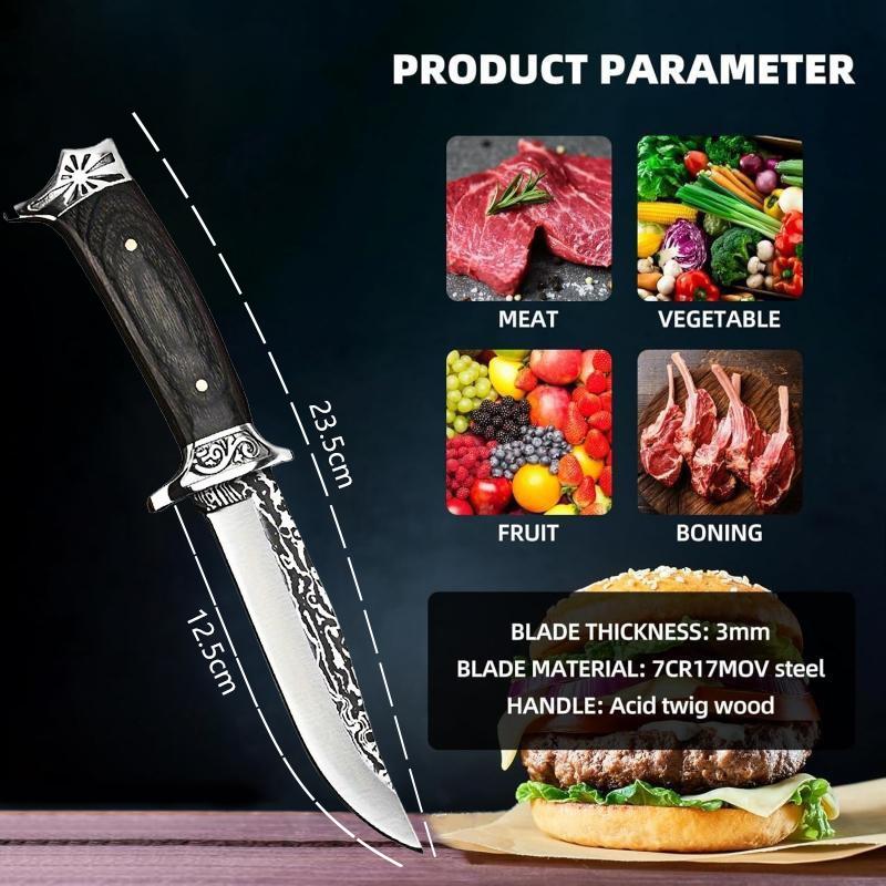 Chef knife, sharp chef knife with sheath, professional chef knife with handle, kitchen utensil Outdoor Multi-Purpose