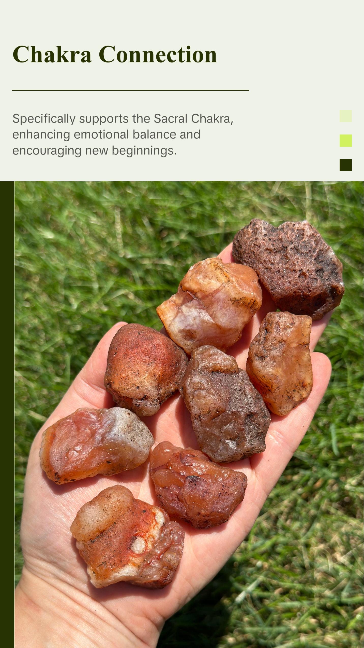 Raw Carnelian Stone - Grade B from Madagascar