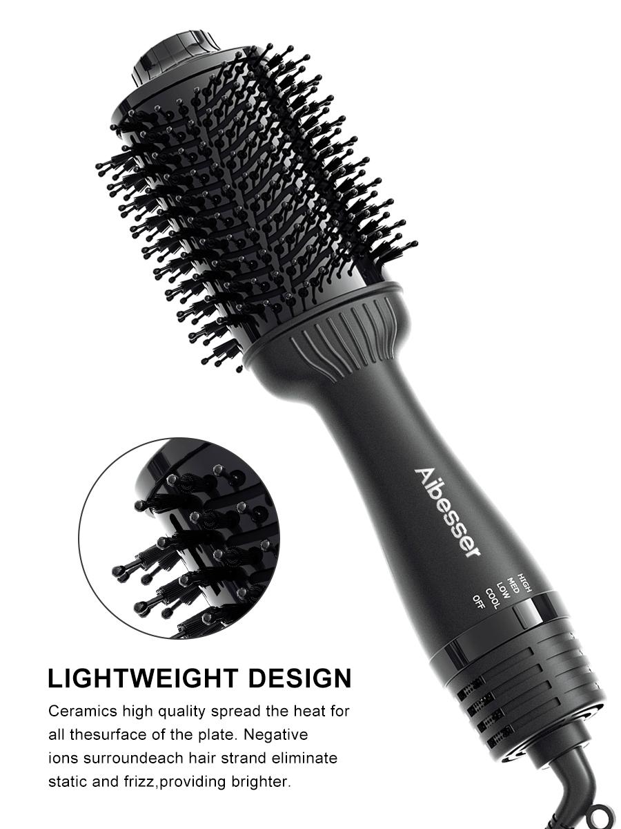 Aibesser 4-in-1 Dual Voltage Hot Air Handle Volumizer Hair Dryer Straightener Curler with Ceramic Tourmaline Ionic Curling Brush Lightweight Plug,Dryer/Curler/Straightener/Scalp Massager, Anti-Scald Bristles, Intelligent Heat Control, Cold & Hot Air Cycle Aibesser 4-in-1 Dual Voltage Hot Air Handle Volumizer Hair Dryer Straightener Curler with Ceramic Tourmaline Ionic Curling Brush Lightweight Plug,Dryer/Curler/Straightener/Scalp Massager, Anti-Scald Bristles, Intelligent Heat Control, Cold & Hot Air Cycle