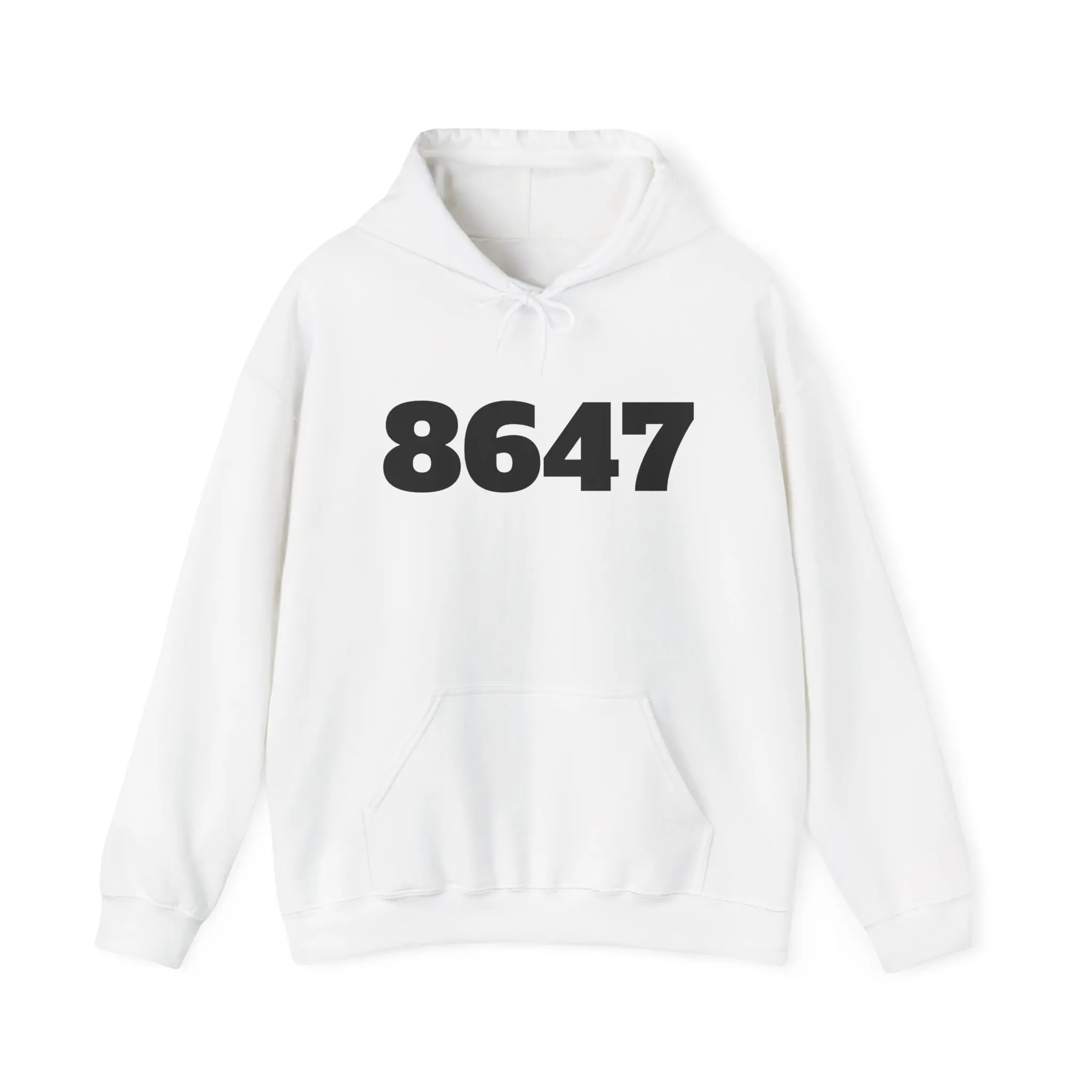 8647 Minimalist Number Hoodie — Graphic Pullover Sweatshirt