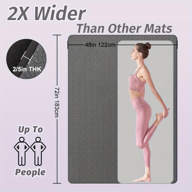 Large Yoga Mat, Various colors Yoga Mat 6x2 ft/6x4 ft with Alignment Lines ,0.4in Thick Yoga Mat, Double-Sized Yoga Mat, Extra-Wide Yoga Mat Fitness Mat,Tear-Resistant,  Thick Non-Slip Yoga Mat Exercise Mat for Home Workouts,camping essentials
