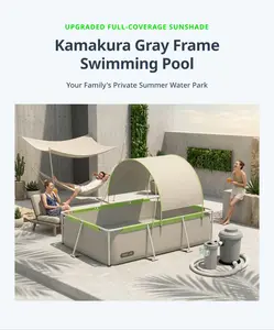 15FT Home Bracket Swimming Pool Large Pool with Sunshade Filter