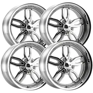 (Set of 4) Staggered-Ridler 608 18x8,18x9 5x4.5" 0mm Chrome Wheels Rims