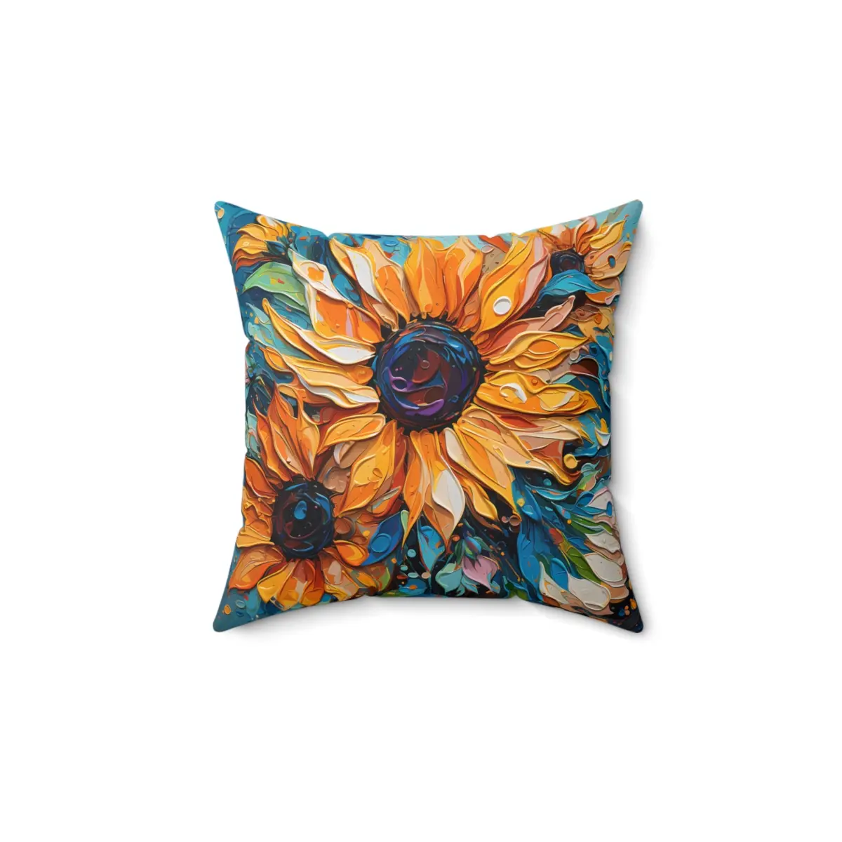 Country Chic Sunflower Throw Pillow - Rustic Cottagecore Decor, Floral Accent for Living Room/Bedroom, Cute Fall Autumn Barnyard Decor Print