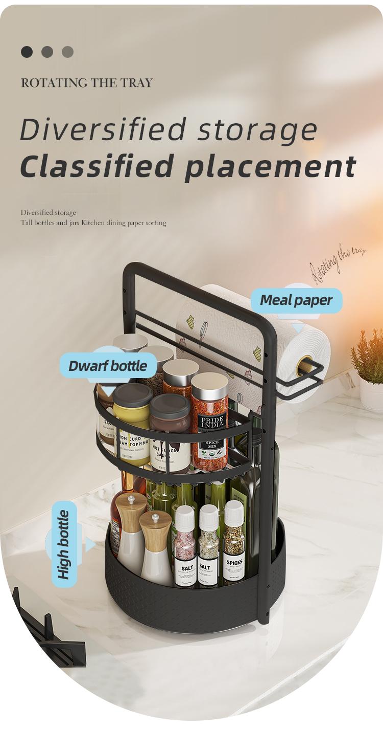 【Holiday Deals】San Dream Rotating Spice Rack Lazy Susan Turntable Organizer 2-Tier 9.84" Adjustable Metal Storage Organization for Cabinet Kitchen Countertop & Pantry Spice Shelf