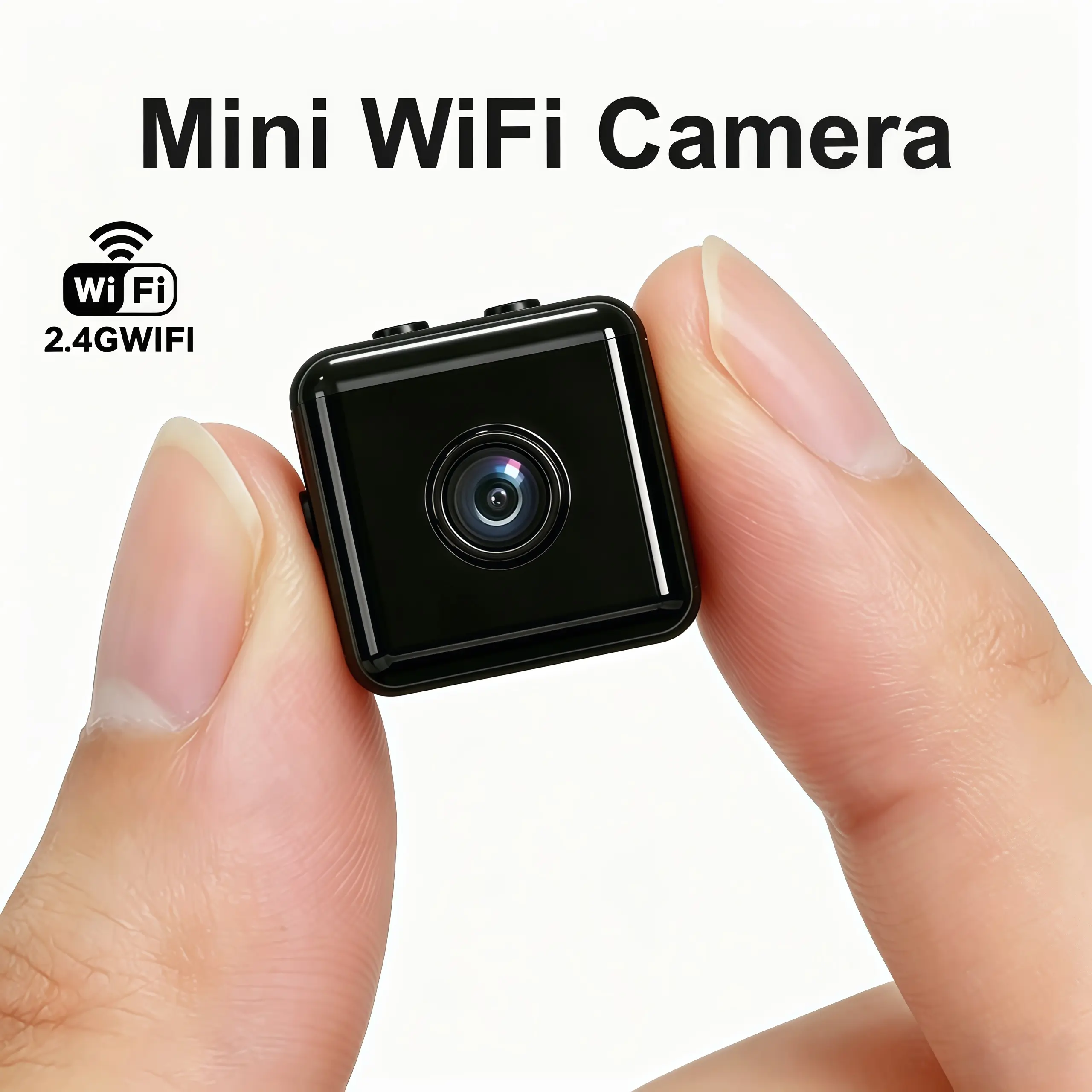 Mini Wireless WiFi Security Camera, Night Vision & Motion Detection, 2.4GHz Indoor Smart Home Cam, Built-in USB Rechargeable Battery, Self-Adhesive Mount, App Remote Monitoring, SD Card & Cloud Storage, Smart Home Helper for Baby, Pet & Room Surveillance