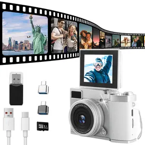 Retro CCD Mini Digital Camera with Flip Screen – Foldable Student Camera, Built-in Games & Filters, Digital Zoom, Compact Entry-Level Vlog Camera