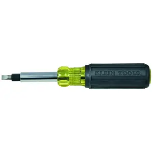 Klein Tools 6-in-1 Multi-Bit Screwdriver - Professional-Grade Nut Driver Tool with Cushion Grip Handle |   GarageDoorProject |   100% OEM | US Vendor