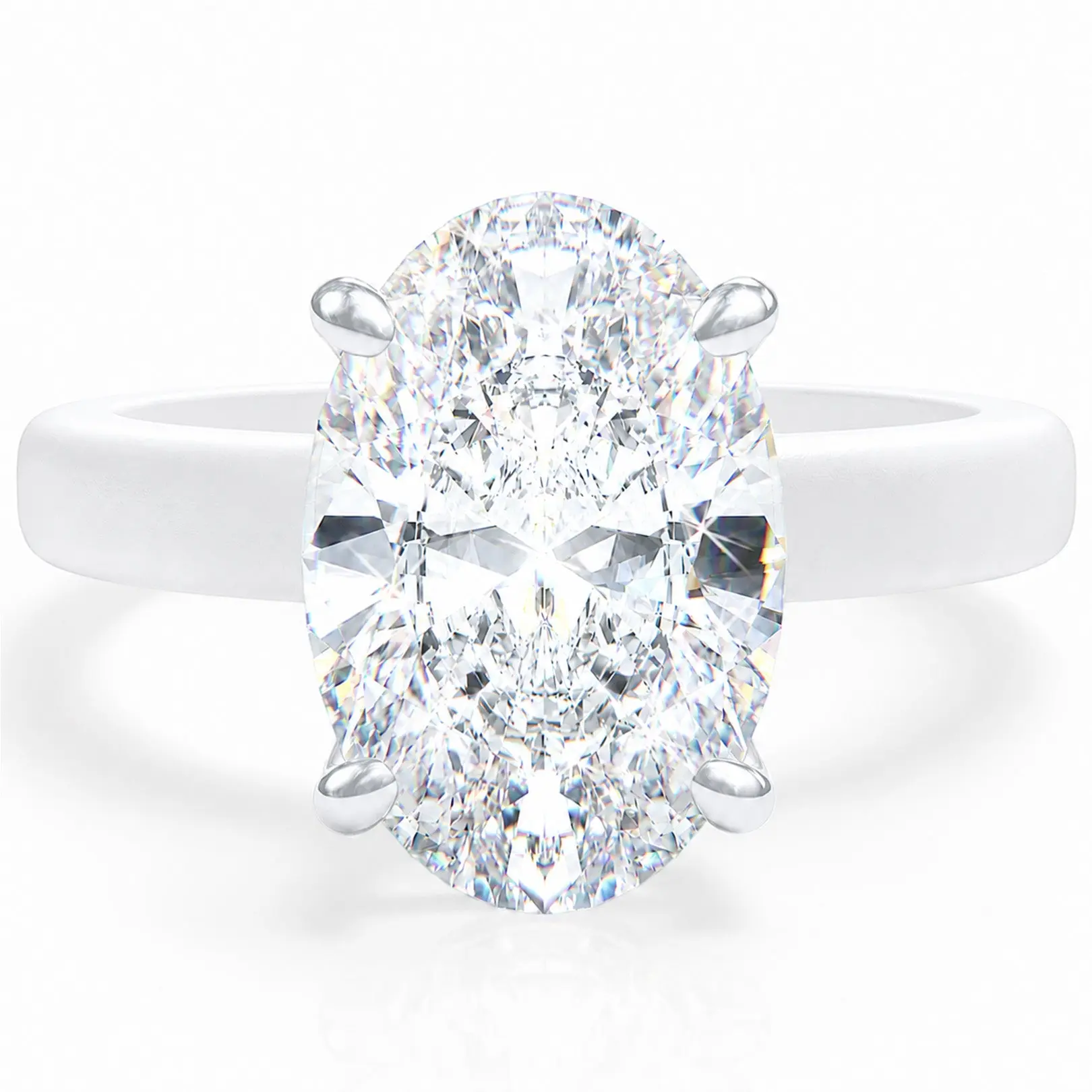 Rinfit Women's Thin Soft Silicone Fit Band Ring - Patented Design, Elegant Everyday Oval Cut CZ Ring for Women, Band Rings