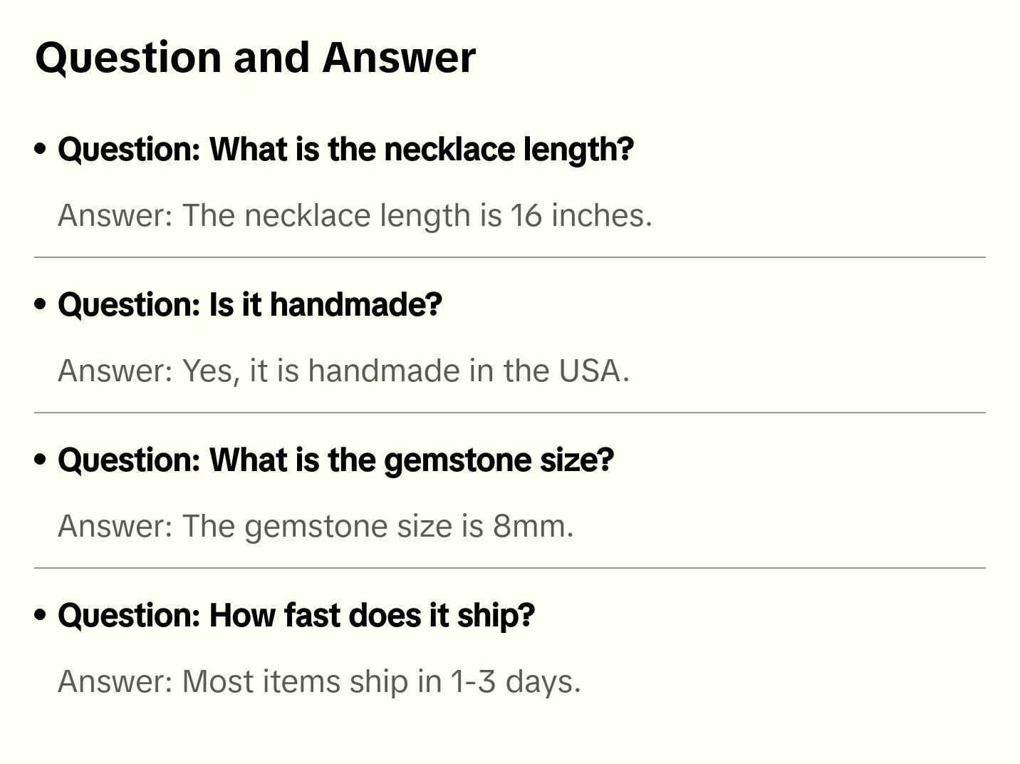 The Ashlynn Natural Emerald Necklace - 8mm, 16" Length, Handmade in USA