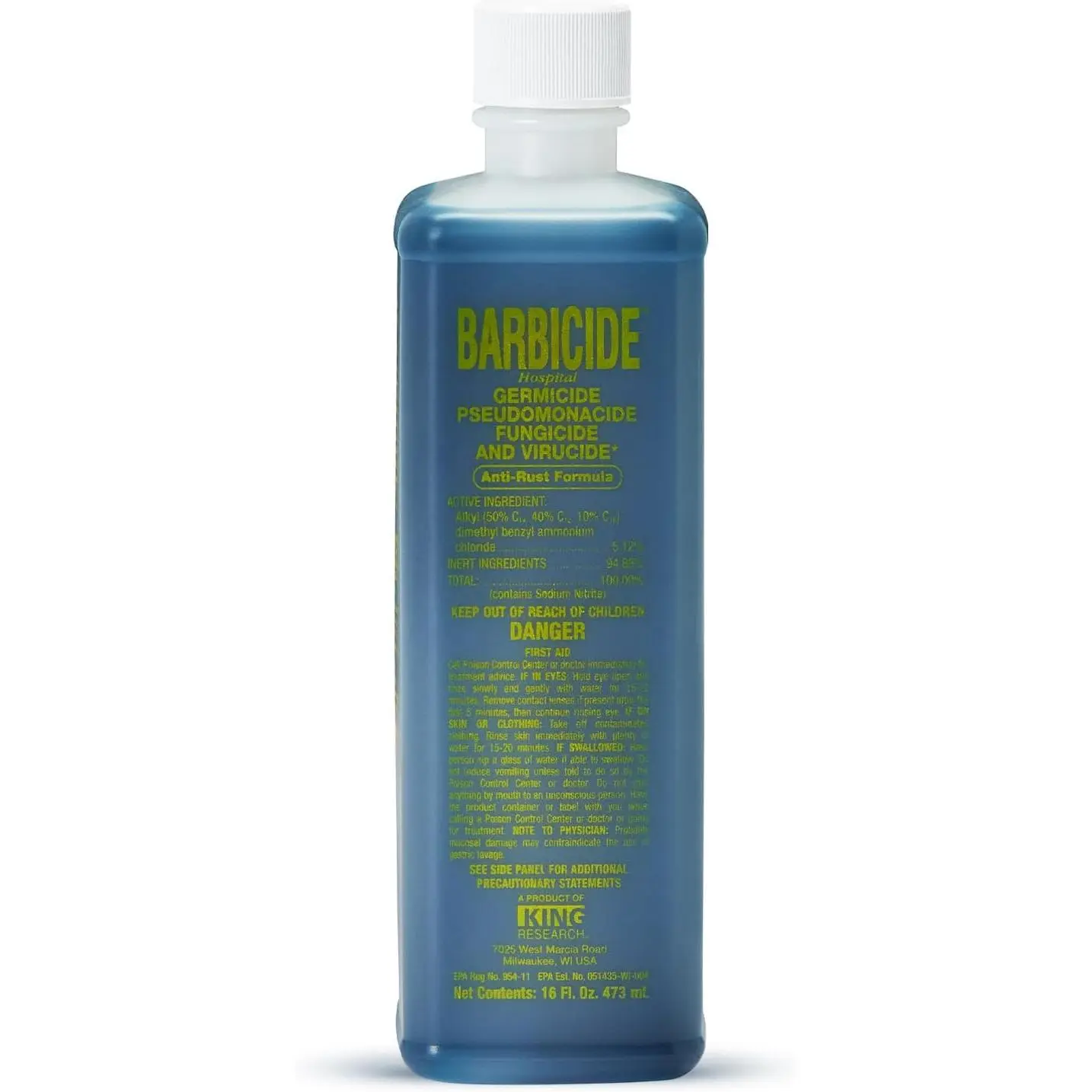Disinfectant Concentrate Liquid – 16 Fl Oz Pint, EPA Registered Multi Surface Germicide Cleaner Spray for Salons, Anti-Rust Solution for Professional Tools, Fresh Household Antiseptic, Antiseptic Disinfectant