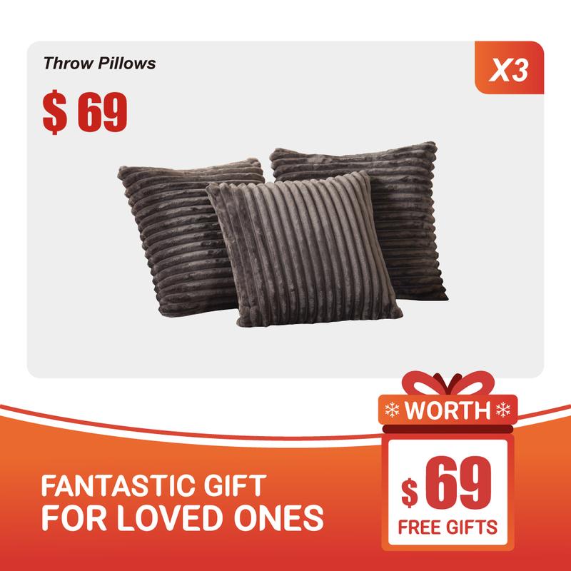 【Black Friday Sale】Ovios 59" W Oversized Round Sofa Bed - Fluffy Lazy Bean Bag, Modern Deep Seat Couch for Relaxation, Plush Corduroy Fabric, 3 Pillows Included, No Assembly Required