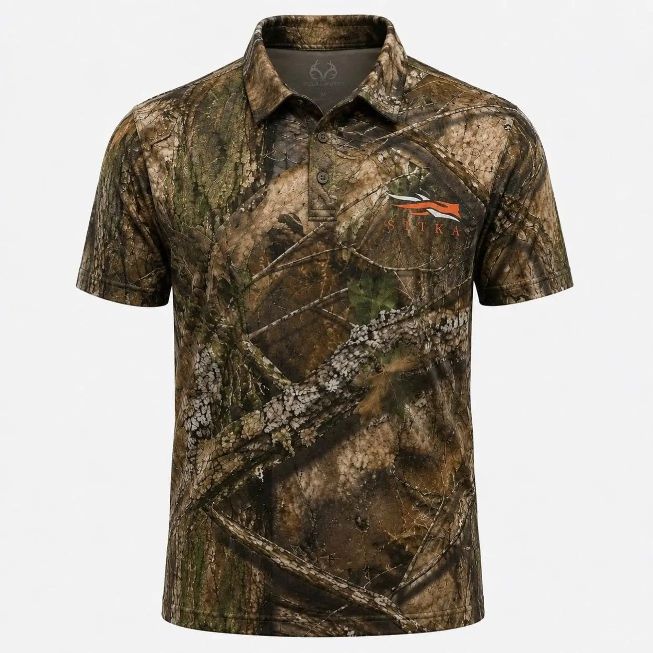 SITKA Men’s Camo Polo Shirt – Short Sleeve Hunting Performance Outdoor Golf Shirt