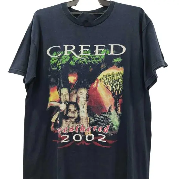 Vintage 2002 CREED Tour Band Black Short Sleeve Unisex Tshirt, Vintage graphic TShirt, gift for fan