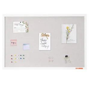 VEVOR 36"x24" White Cork Board with Linen Surface – Stylish Wall-Mounted Bulletin Board for Home,  , School, Office – Elegant & Functional Noticeboard