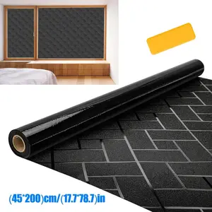 17x78Inch Blackout Window Film-Electrostatic Diagonal Grid Window Film,100% Light Blocking Non Adhesive No Residue Removable Privacy Glass Tint for Home Office