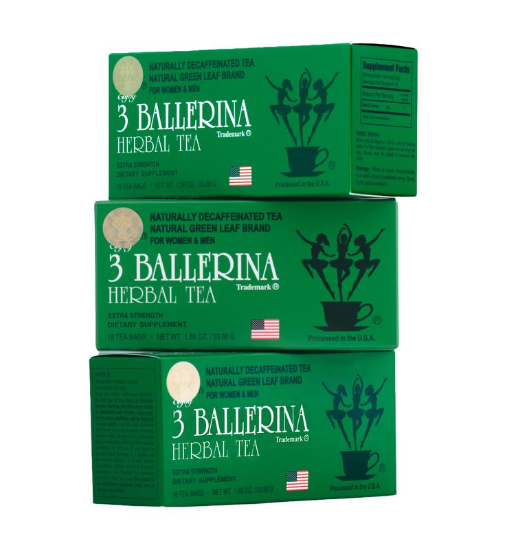 3 Ballerina Herbal Tea 3 Pack Bundle 54 Tea Bags Extra Strength ...