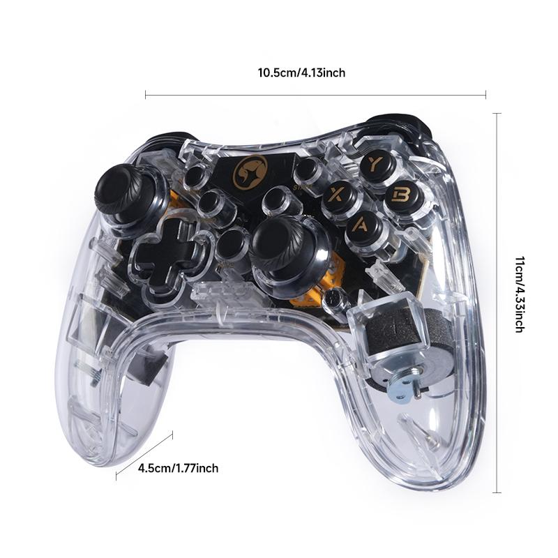 Marvo Game Controller Acrylic RGB Backlit Wired Game Controller Supporting to PC Gaming, Moblie Phone - Boy's Gift for Gamer