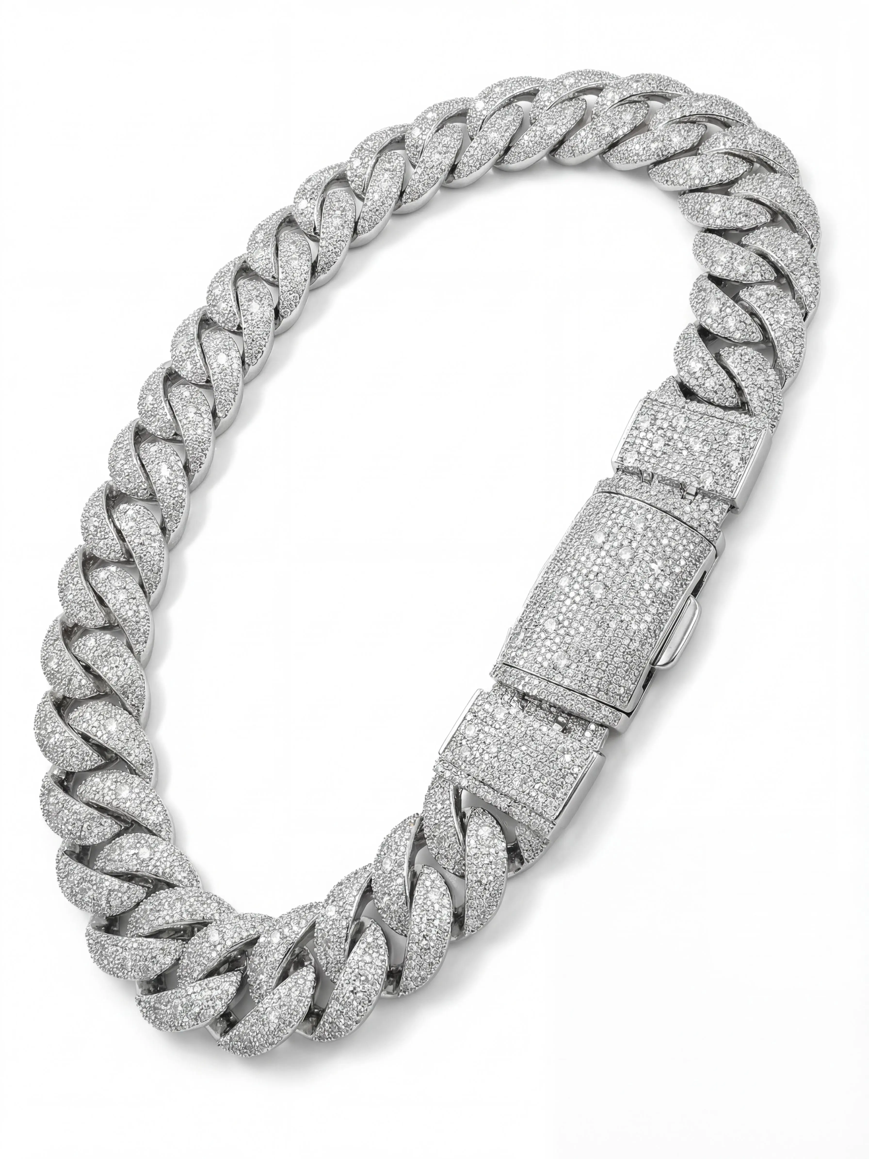 49.SPACEICE 30mm Ice Out Galaxy/Snowice Setting Cuban Link Bracelet/ Necklace