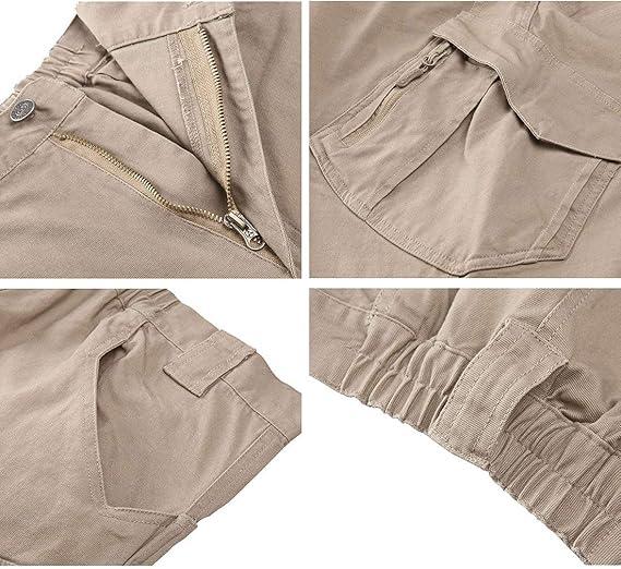 HOMUG Men's 2-Pack Lightweight Casual Work Pants & Tactical Hiking Pants Featuring durable multi-functional pockets and a straight-leg design, these pants are perfect for spring and autumn wear.