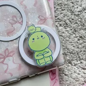 Daydreaming Phone Grip, Smiski Kindle Grip, Kawaii Griptok, Cute Gift For Her magnetic mount accessories Foldable Wireless pop socket