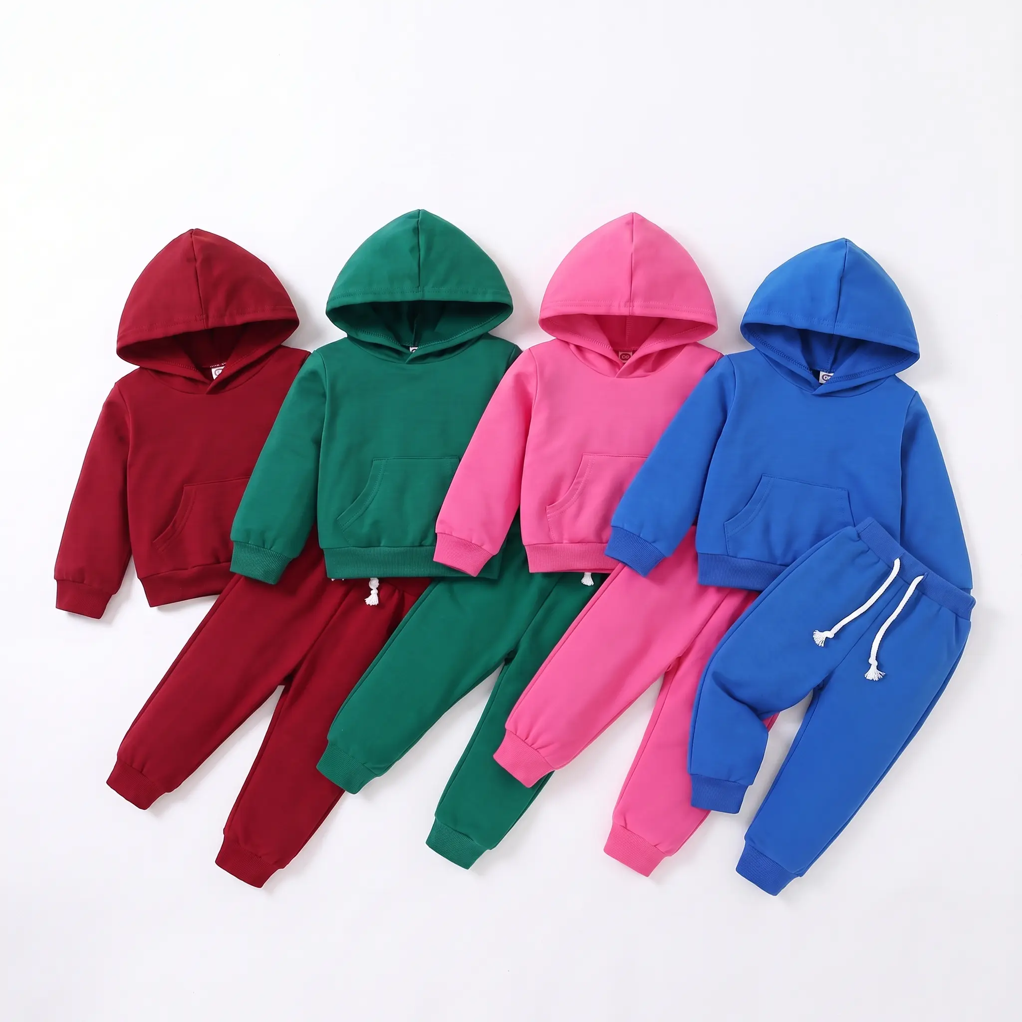 Toddler 2-Piece Fall Sweatsuit, Long-Sleeve Hoodie Top & Long Sweatpants Set for Baby Boys & Girls