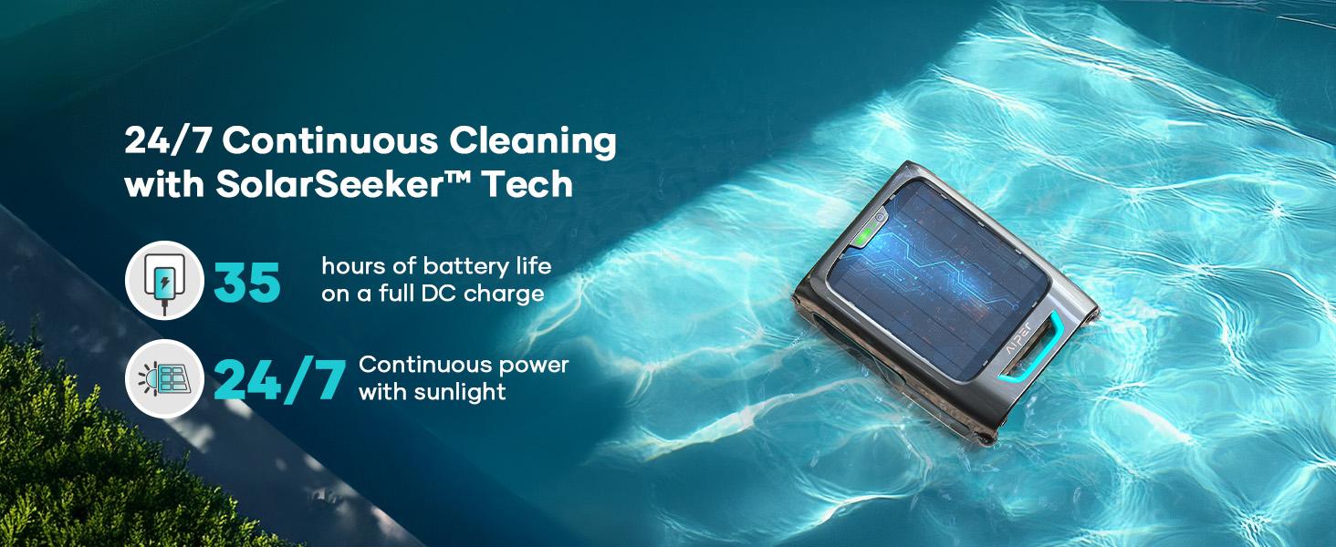 AIPER Surfer S2 Solar Pool Skimmer with APP Support, 24/7 Cleaning, Dual Charging Modes, Smart Obstacle Avoidance, Ideal for All Swimming Pool Types #dealsforyoudays