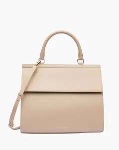 Modern Picnic Vegan Leather Large Lunch Bag for Women, Cooler Lunch Bag for Girls, Easily Wipeable with Adjustable Shoulder Strap, Perfect for Fitting 2+ Meals & Drinks, Insulated Interior, Chic Vegan Leather Exterior (Cream) | As Seen on Shark Tank