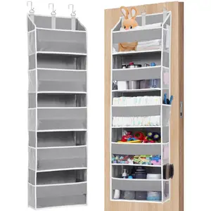 5-Tier Over the Door Organizer with 10 Side Pockets, Heavy Duty Hanging Storage Holds 44 lbs, Door Organizer for Bedroom, Bathroom, Nursery & Dorm
