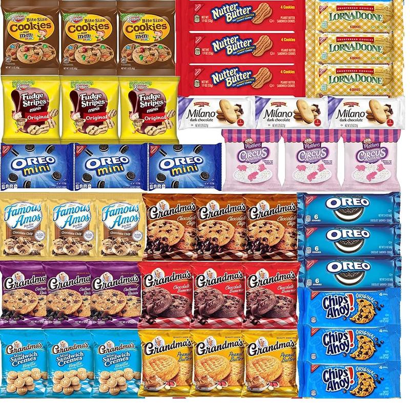 Top assortment Cookies Individually Wrapped Variety Pack - Cookies Bulk Assortment Top Package Sampler (45 Count)