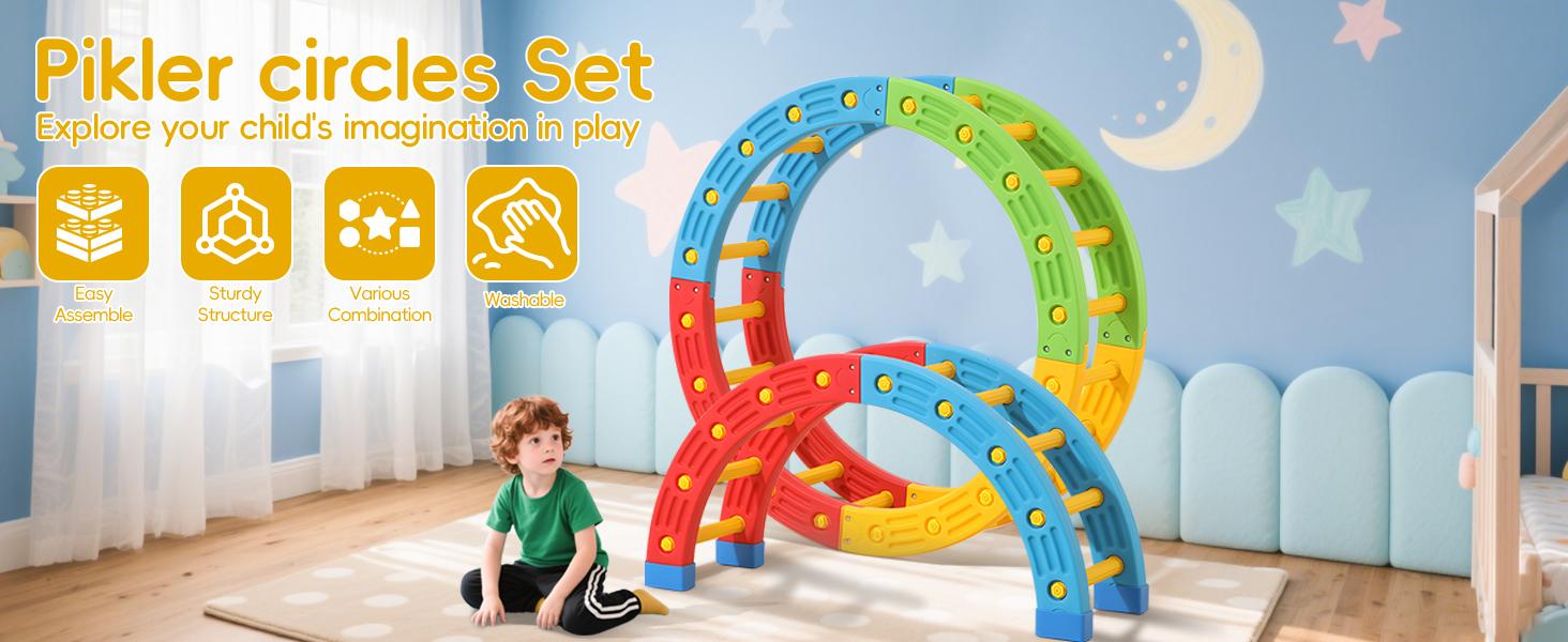 6-in-1 Foldable Climbing Toys,Montessori Climbing Set,Climber Indoor Jungle Gyms for ToddIers Montessori Toys,Pikler Triangle Set