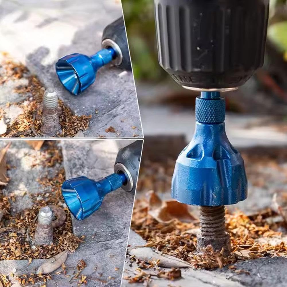 VAYWET Deburring External Chamfer Tool with Tungsten Carbide Blade, Deburring Drill Bit Attachment, Remove Burrs for Copper Steel Aluminum, Bolt Thread Repair Tool Quick Release 1/4" Hex Shank 1/8"-3/4" (3mm-19mm)  uitable for Drill Drivers Hardware Tools