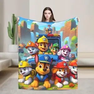 Cozy Paw Patrol Throw Blanket for Kids All-Season Soft Fleece for Nap Time & Cuddles Perfect Birthday or Christmas Gift Decorative