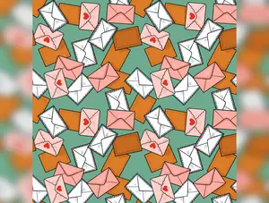 Love Letters | You've Got Mail - Aqua by Rachel Hauer for FreeSpirit | PWRH141.AQUA