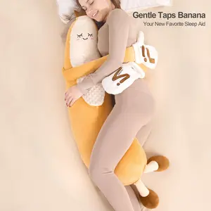 Banana Pillow for Adults Anxiety Relief with Gentle Patting Soothing Heat Therapy Hugging Bluetooth Music Sensory Sleep Aid Stress Insomnia Comfort Gift for Women Men