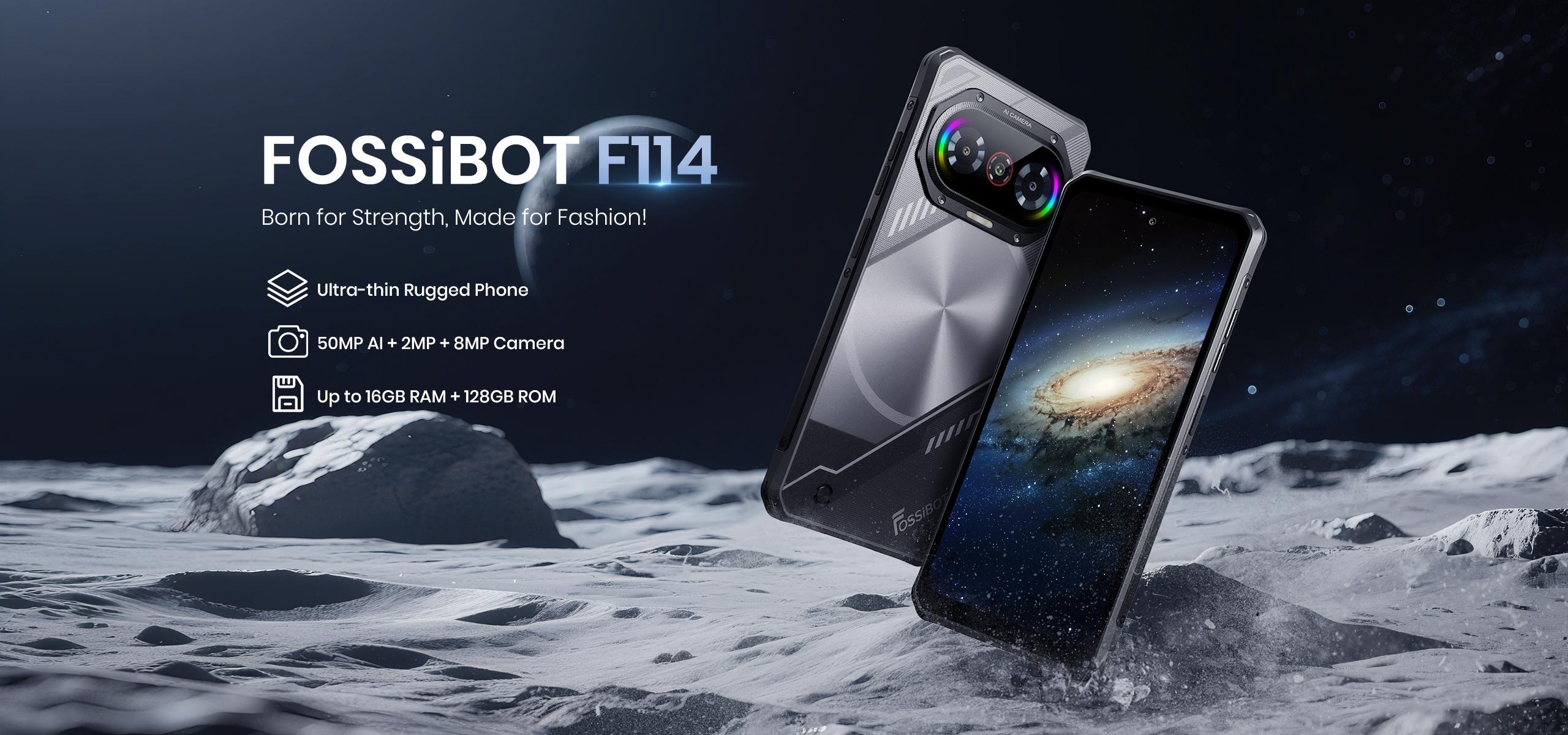 FOSSIBOT F114 Rugged Phone 6.67" HD 12GB +128GB/TF 1TB Android 15 Gaming Rugged Smartphone Octa Core 50MP Main Camera 5000 mAh Battery IP68/IP69K Waterproof Phone,Triple Slot/NFC/Face ID/GPS(Black) FOSSIBOT F114 Rugged Phone 6.67" HD 12GB +128GB/TF 1TB Android 15 Gaming Rugged Smartphone Octa Core 50MP Main Camera 5000 mAh Battery IP68/IP69K Waterproof Phone,Triple Slot/NFC/Face ID/GPS(Black)