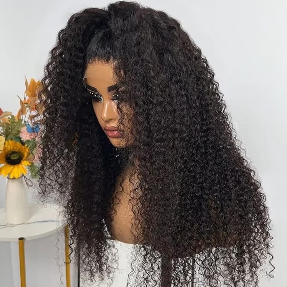 【30"=$99】Kinky Curly Lace Front Wig 13x4 HD Lace Front Kinky Curly Wig for Women 180% Density Pre Plucked Natural Hairline Afro Kinky Curly Human Hair Wig Kinky Curly HD Lace Front wig