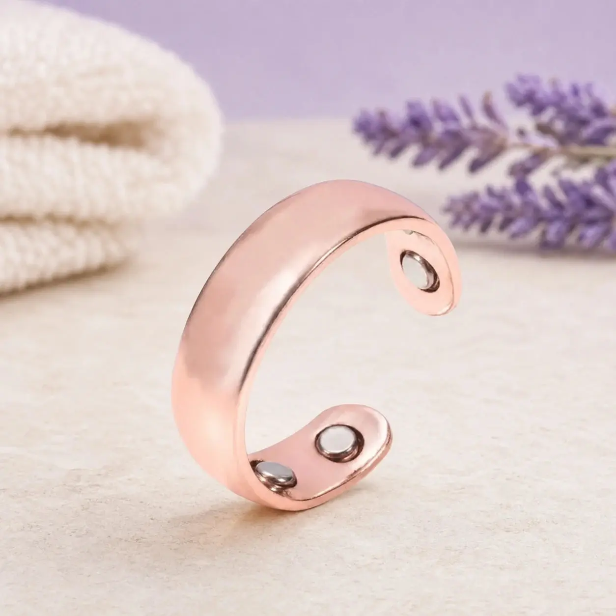 Olux Adjustable Magnetic Jewelry Ring - Adjustable Size, Alloy Finish, Modern Design for Everyday Wear