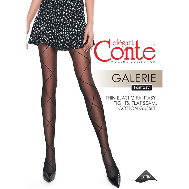 Conte Galerie 20 Den - Fantasy Women's Tights with a rhombus pattern (20С-89СП)